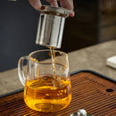 Modern clear glass tea jug set with stainless steel lid kitchenware by Decorbites