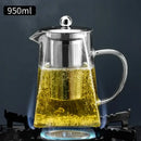 Modern clear glass tea pot with stainless steel filter kitchen set by Decorbites