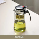 Modern glass tea pot with infuser – kitchen black & silver set by Decorbites