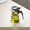 Modern glass tea pot with infuser – kitchen black & silver set by Decorbites