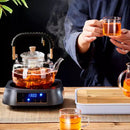 GobekUsa Glass Tea Pot With Weave Handle Heat-resistant Glass Teapot Transparent Steaming Tea Kettle