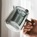 Heat resistant glass tea pot with wooden handle kitchen set by Decorbites
