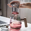 Heat resistant glass tea pot with wooden handle kitchen set by Decorbites
