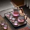 Heat resistant glass tea pot with wooden handle kitchen set by Decorbites