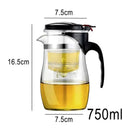 Modern glass tea set with black handle – kitchen brewing kettle by Decorbites
