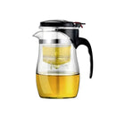 Modern glass tea set with black handle – kitchen brewing kettle by Decorbites