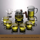 GobekUsa Glass Tea Set with Solid Wood Handle and Tea Water Separation Technology