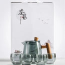 GobekUsa Glass Tea Set with Solid Wood Handle and Tea Water Separation Technology