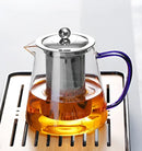 Modern green and silver glass teapot kitchen infuser pot by Decorbites
