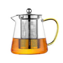 Modern gold handle glass teapot kitchen infuser kettle by Decorbites