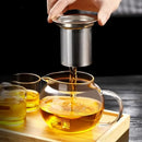 Modern glass teapot with stainless steel infuser kitchen tea kettle by Decorbites