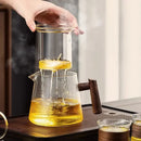 GobekUsa Glass Teapot 900ML with Wooden Handle for Puer Kung Fu Tea