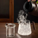 GobekUsa Glass Teapot 900ML with Wooden Handle for Puer Kung Fu Tea