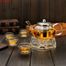 Modern glass teapot flower tea set kitchen infuser by Decorbites