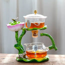 GobekUsa Glass Teapot & Lazy Tea Infuser - Home & Office Tea Set