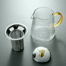Modern glass teapot with gold knob and cups dining room tea set by Decorbites