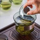 GobekUsa Glass Teapot Set: Chinese Kung Fu Tea Bamboo Tray & Quick Drain Storage