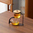 GobekUsa Glass Teapot Set, Magnetic Diversion, Lazy Kungfu, Rotating Spin, Drinking Experience