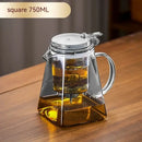 Modern clear glass teapot with silver filter – kitchen tea set by Decorbites