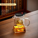 Modern clear glass teapot with silver filter – kitchen tea set by Decorbites