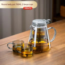 Modern clear glass teapot with silver filter – kitchen tea set by Decorbites