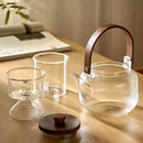 GobekUsa Glass Teapot Set with Wooden Handle and Cover