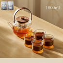 GobekUsa Glass Teapot Set with Wooden Handle and Cover