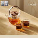 GobekUsa Glass Teapot Set with Wooden Handle and Cover