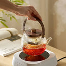 GobekUsa Glass Teapot Set with Wooden Handle and Cover