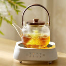 GobekUsa Glass Teapot Set with Wooden Handle and Cover