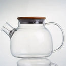 Modern glass teapot with wooden lid – kitchen tea infuser by Decorbites
