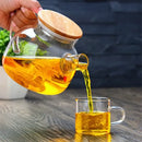 Modern glass teapot with wooden lid – kitchen tea infuser by Decorbites