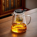 Modern clear glass teapot with infuser – kitchen tea maker by Decorbites