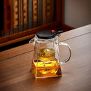 Modern clear glass teapot with infuser – kitchen tea maker by Decorbites