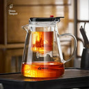 Modern clear glass teapot with infuser – kitchen tea maker by Decorbites