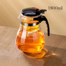 Modern glass teapot with one-button filter – kitchen glass pitcher by Decorbites