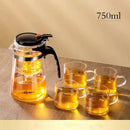Modern glass tea brewing infuser kitchen teapot with black accents by Decorbites