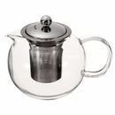 Clear glass teapot with stainless steel infuser kitchen tea pot by Decorbites