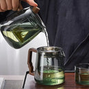 GobekUsa Glass Teapot with Wood Handle for Chinese Tea Ceremony and Kung Fu Tea