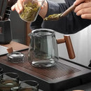 GobekUsa Glass Teapot with Wood Handle for Chinese Tea Ceremony and Kung Fu Tea