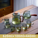 GobekUsa Glass Teapot with Wood Handle for Chinese Tea Ceremony and Kung Fu Tea