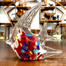 Vibrant red glass tropical fish figurines living room decor by Decorbites
