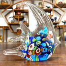 Vibrant red glass tropical fish figurines living room decor by Decorbites