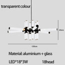 GobekUsa Glass Tube Chandelier: Modern LED Pendant Lamp for Living Room, Bedroom, Cafe, and Dining Room.