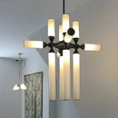 GobekUsa Glass Tube Chandelier: Modern LED Pendant Lamp for Living Room, Bedroom, Cafe, and Dining Room.