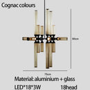GobekUsa Glass Tube Chandelier: Modern LED Pendant Lamp for Living Room, Bedroom, Cafe, and Dining Room.