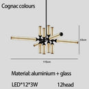 GobekUsa Glass Tube Chandelier: Modern LED Pendant Lamp for Living Room, Bedroom, Cafe, and Dining Room.