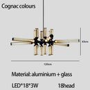 GobekUsa Glass Tube Chandelier: Modern LED Pendant Lamp for Living Room, Bedroom, Cafe, and Dining Room.
