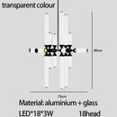 GobekUsa Glass Tube Chandelier: Modern LED Pendant Lamp for Living Room, Bedroom, Cafe, and Dining Room.