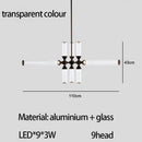 GobekUsa Glass Tube Chandelier: Modern LED Pendant Lamp for Living Room, Bedroom, Cafe, and Dining Room.